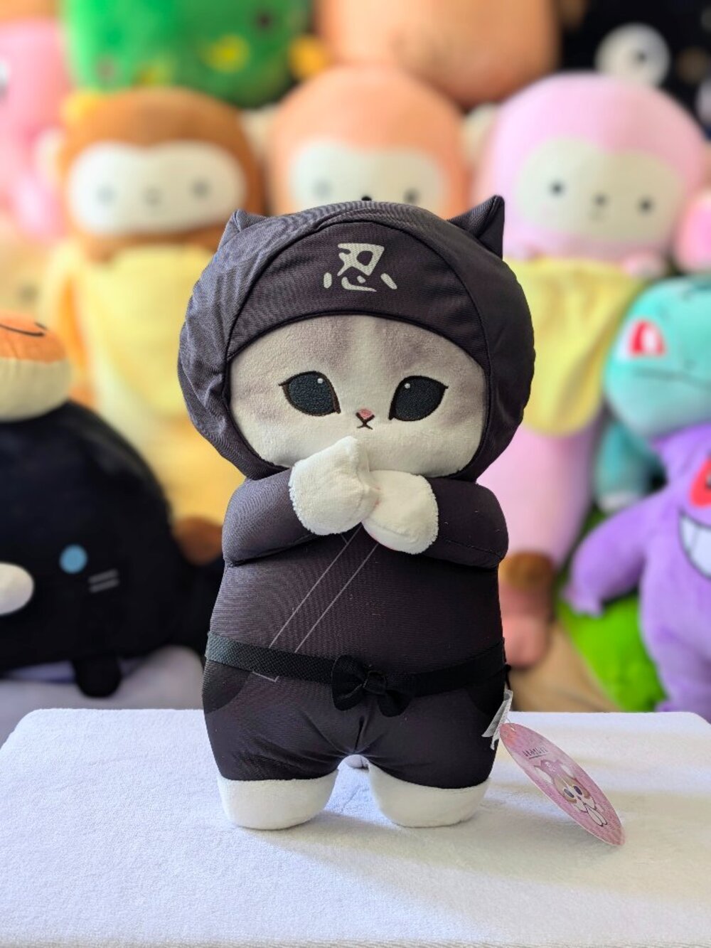 Round 1 Mofusand 11" Black Ninja Meow Cat Plush